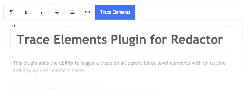 Trace Elements Plugin for Redactor